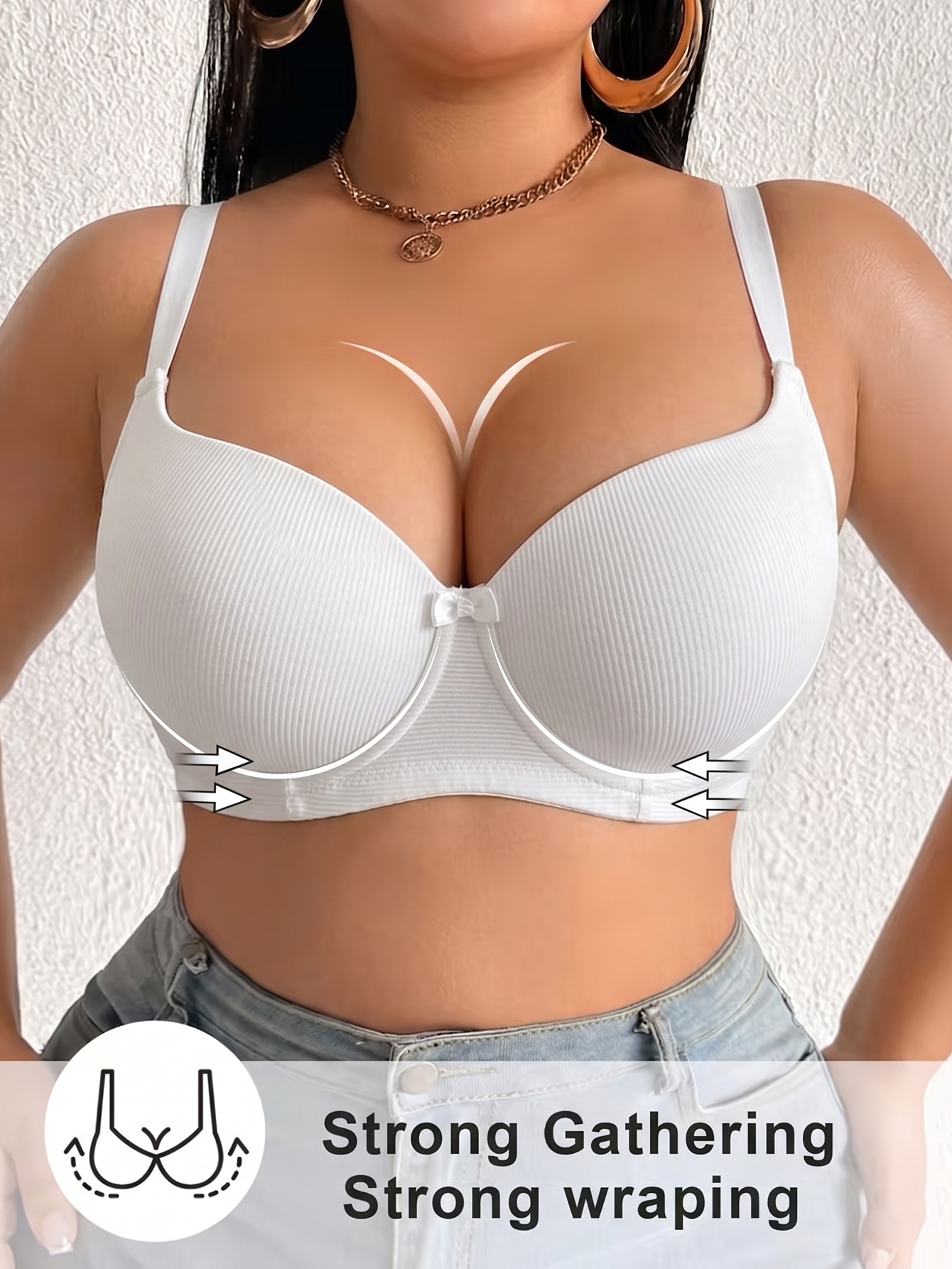 Plus Size Anti-Sagging Women B - Underwire Bra Padded ulasan dan harga