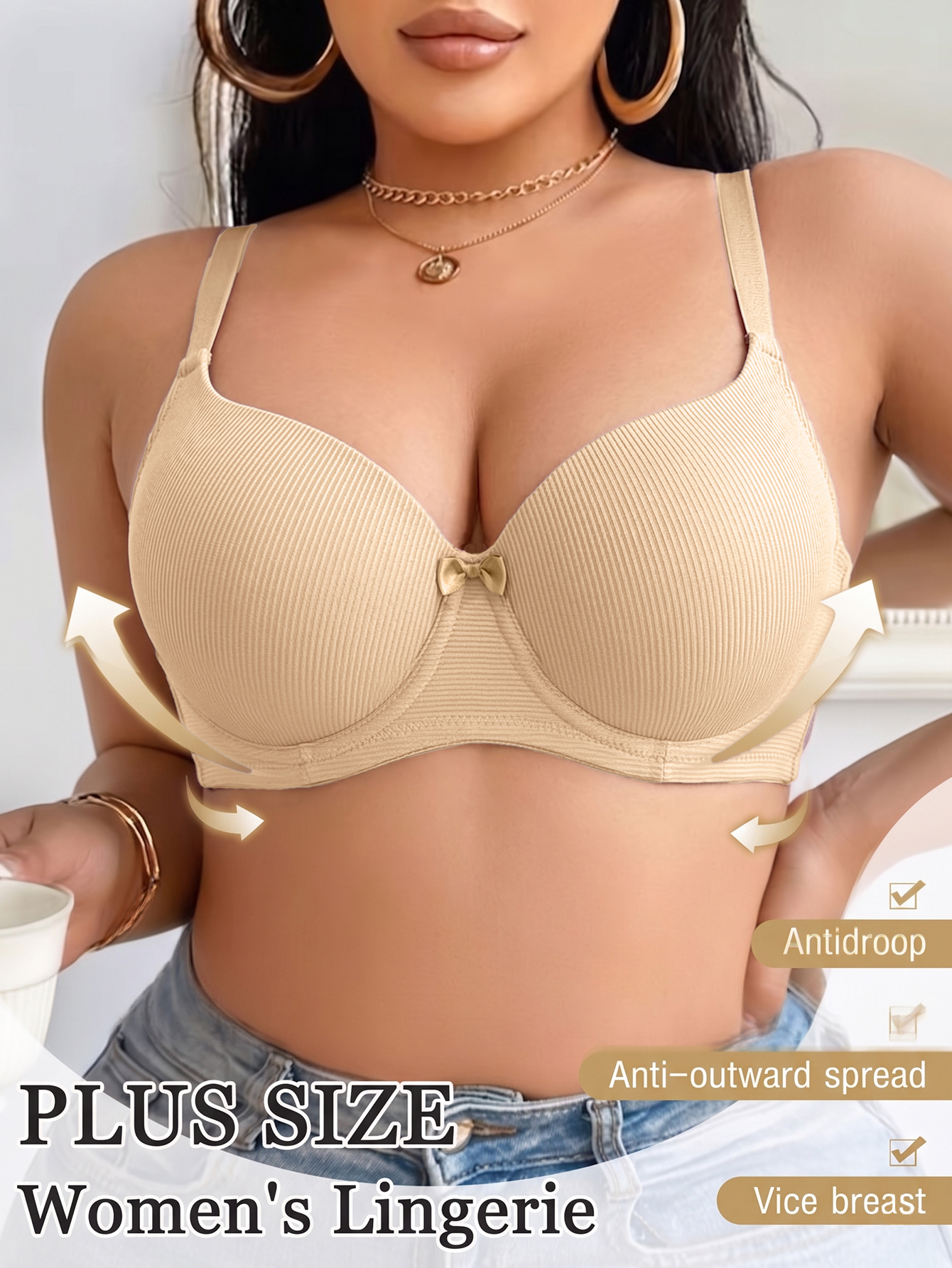 Plus Size Anti-Sagging Women B - Underwire Bra Padded ulasan dan harga