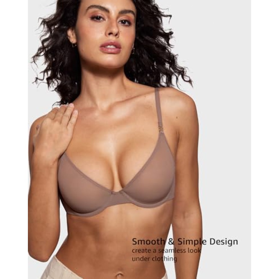 Women's Cosnufy Sheer Balconet - Demi Bra Balconette ulasan dan harga