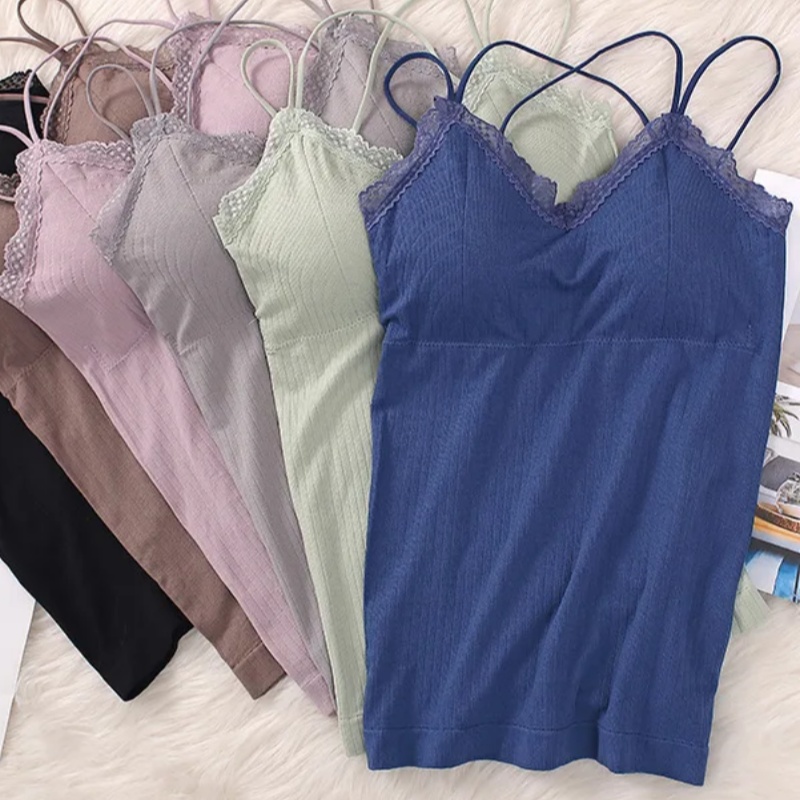 Women Padded Tank Top Seamless - T Shirt Bra Seamless ulasan dan harga